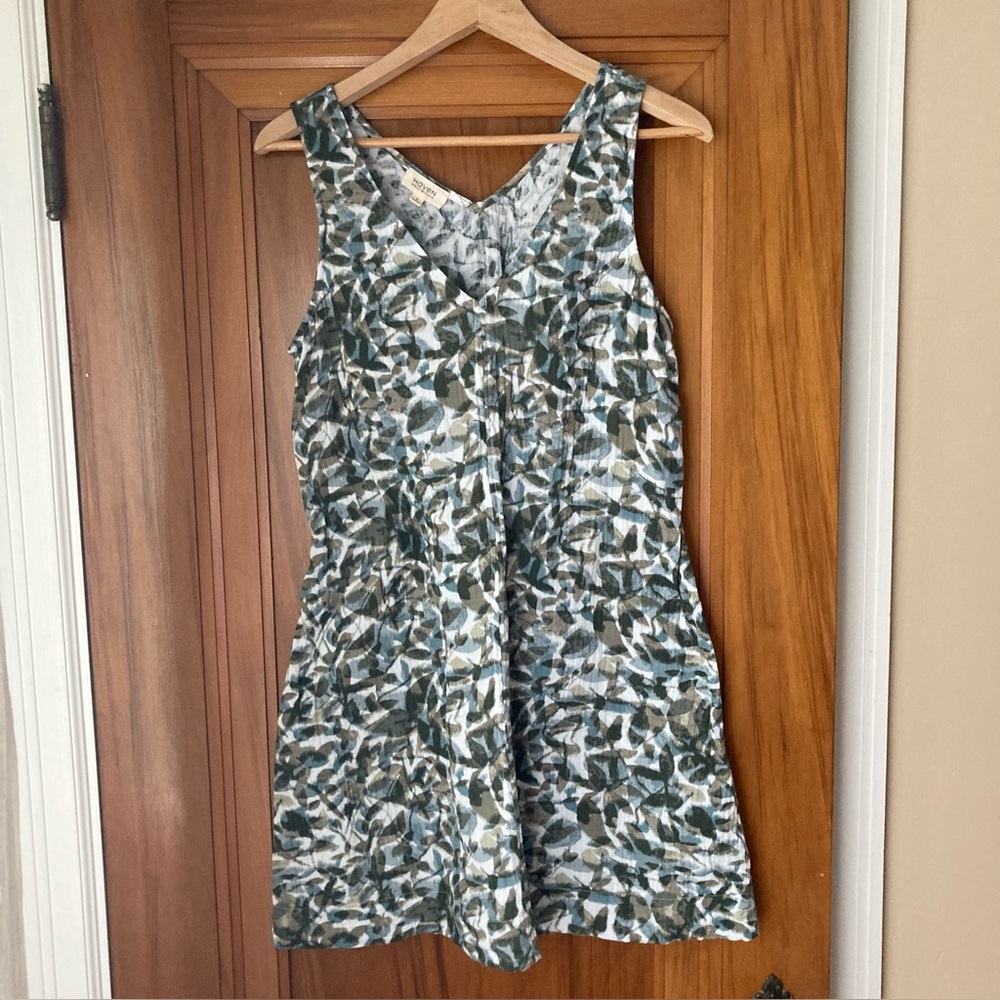 Haven Well Within / Green Leaf-Print dress